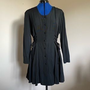 vintage lace up button dress